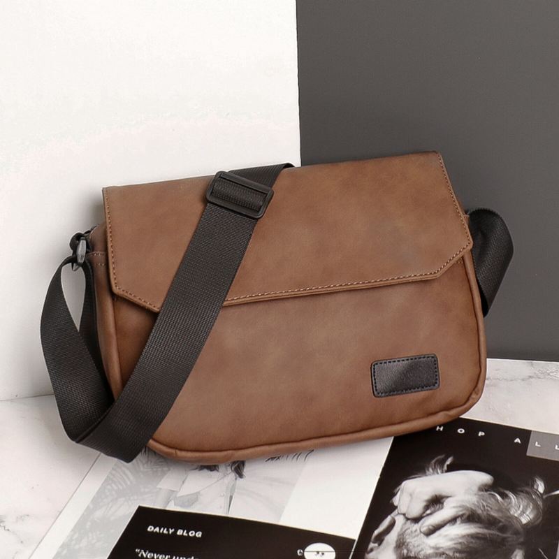 Miesten Tekonahka Vintage Vedenpitävä Crossbody Bag Cover Matkapuhelimen Tasku Messenger Bag