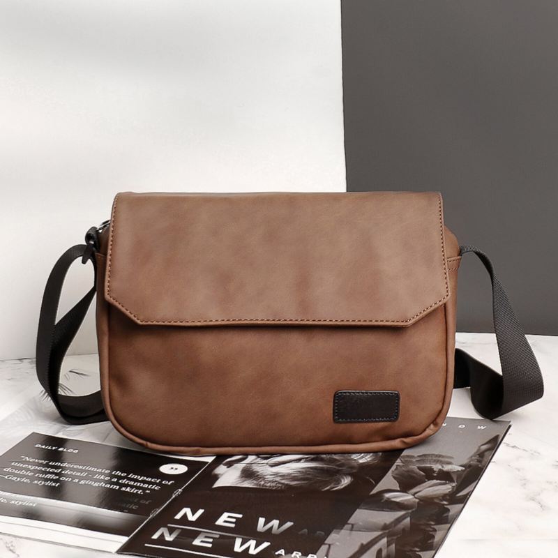 Miesten Tekonahka Vintage Vedenpitävä Crossbody Bag Cover Matkapuhelimen Tasku Messenger Bag