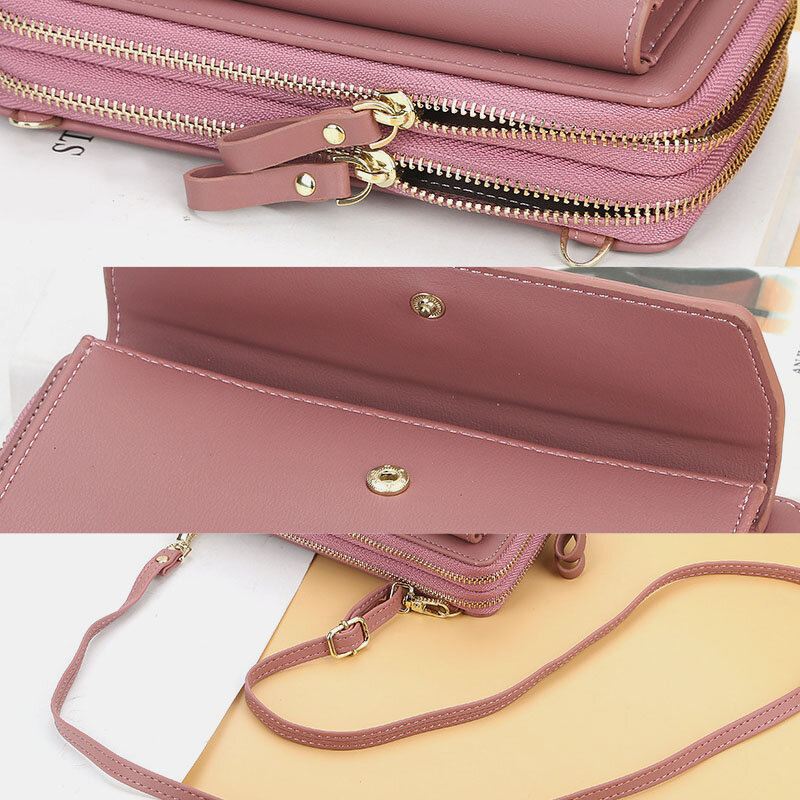 Naisten 12 Korttipaikkaa Suuri Kapasiteetti Puhelinlaukku Crossbody Laukku