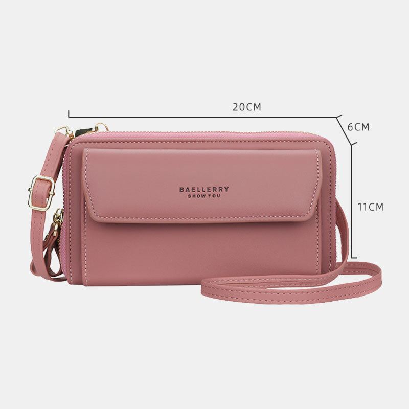 Naisten 12 Korttipaikkaa Suuri Kapasiteetti Puhelinlaukku Crossbody Laukku