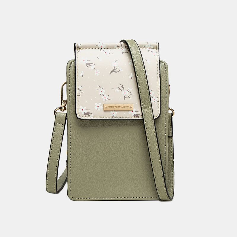 Naisten 6.5 Tuuman Puhelinteline 6 Korttipaikkaan Kukkainen Crossbody Laukku