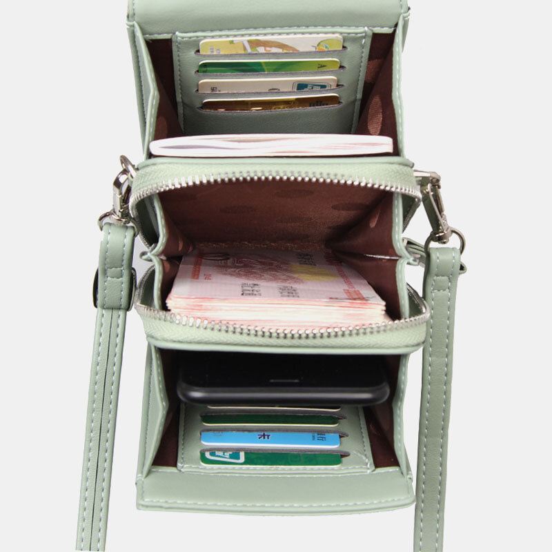 Naisten 8 Korttipaikkaa Puhelinlaukku Kiinteä Crossbody Laukku Olkalaukku