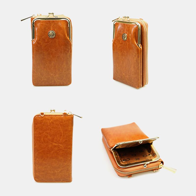 Naisten 9 Korttipaikkaa 6.3 Tuuman Puhelinlaukku Kiinteä Crossbody Laukku
