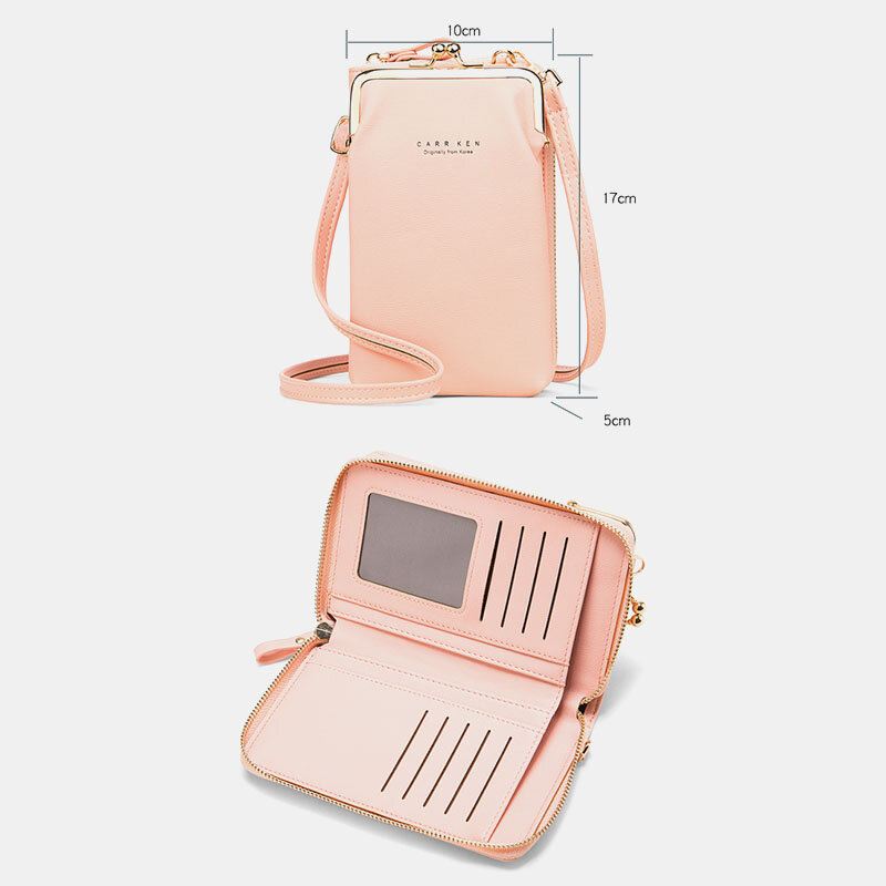 Naisten 9 Korttipaikkaa Puhelinlaukku Kiinteä Crossbody Laukku Olkalaukku