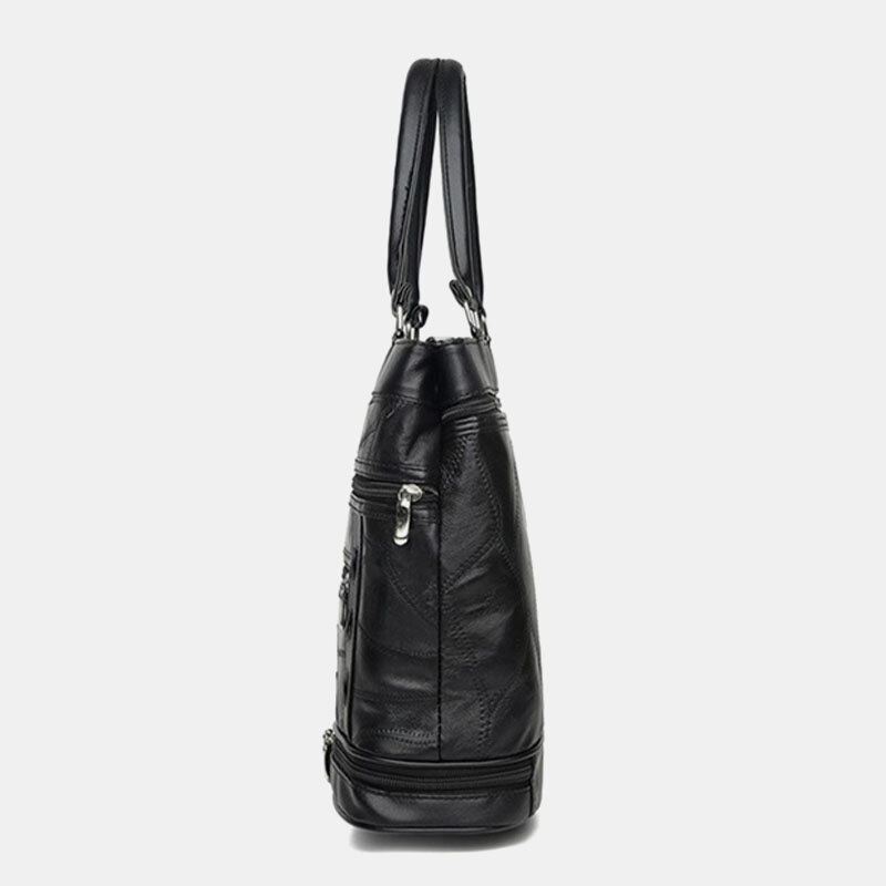 Naisten Aito Nahka Geometrinen Kuviointi Värit Vastaavat Vintage Isokokoiset Käsilaukut Olkalaukku Crossbody Laukut