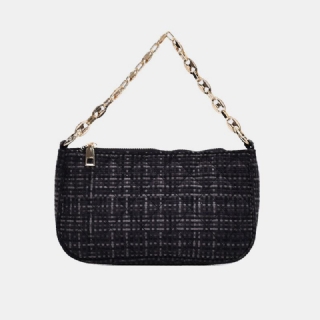 Naisten Argyle Fashion Chains Rento Pu-olkalaukku
