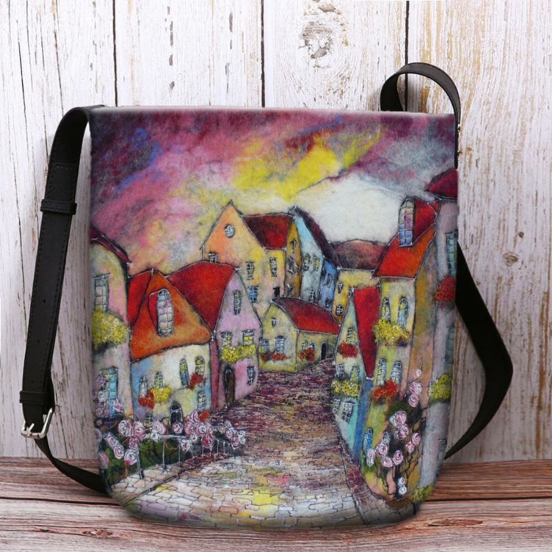 Naisten Kangas Casual Sarjakuvakuvioinen Säädettävä Hihna Crossbody Laukku Suuri Tilavuus Olkalaukku