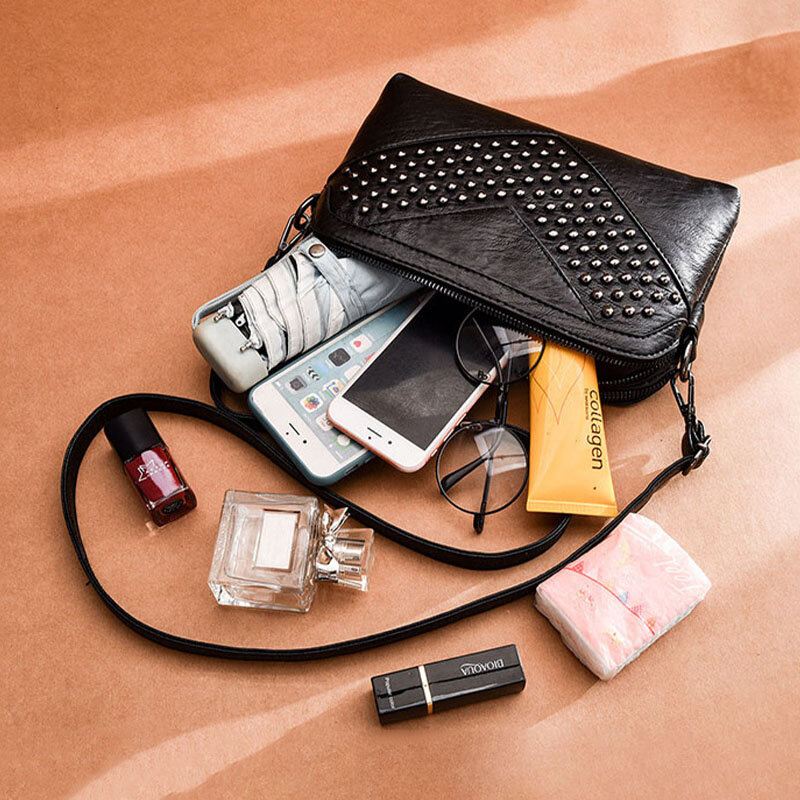 Naisten Monitaskuinen Etuniitti Koristeellinen Crossbody Laukku Suuri Tilavuus Irrotettava Olkahihna Olkalaukku Käsilaukku