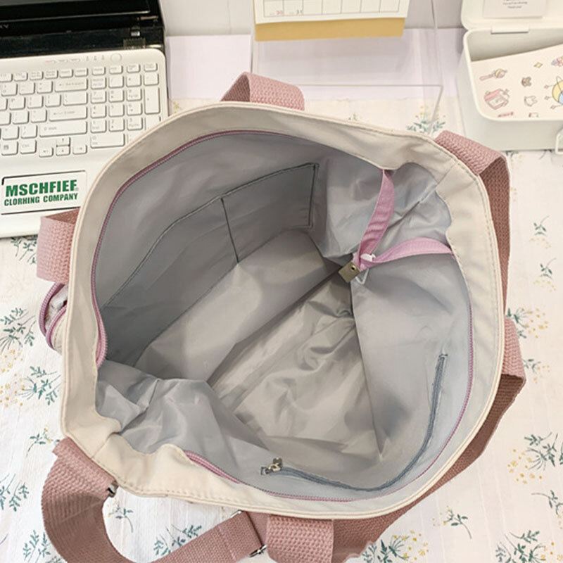 Naisten Nailonkangaskassi Rento Muoti Päivittäinen Olkalaukku Crossbody-laukku Opiskelija Koululaukku