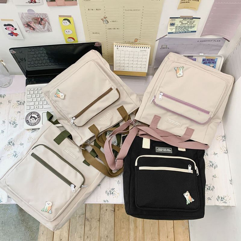 Naisten Nailonkangaskassi Rento Muoti Päivittäinen Olkalaukku Crossbody-laukku Opiskelija Koululaukku