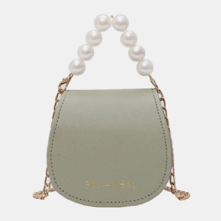 Naisten Pu Nahka Pearl Chain Käsilaukku Olkalaukku Crossbody Laukut