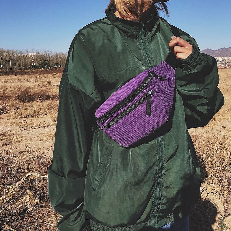 Naisten Vakosametti Retro Yksivärinen Rento Muoti Crossbody Laukku Rintalaukku Olkalaukku