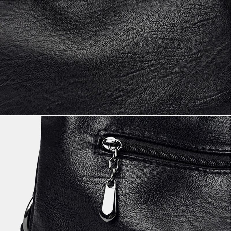 Naisten Vintage Tekonahka Suuri Tilavuus Monitaskuinen Crossbody Laukku Olkalaukku