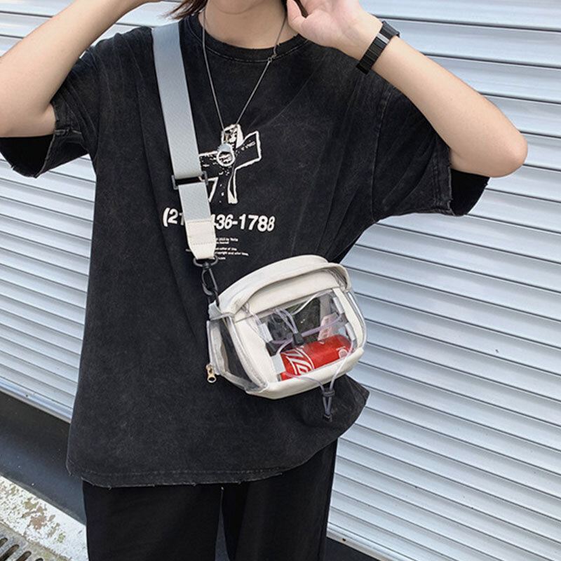 Unisex Casual Youth Outdoor Pieni Opiskelijalaukku Puhelinlaukku Kirkas Pussi Läpinäkyvä Laukku