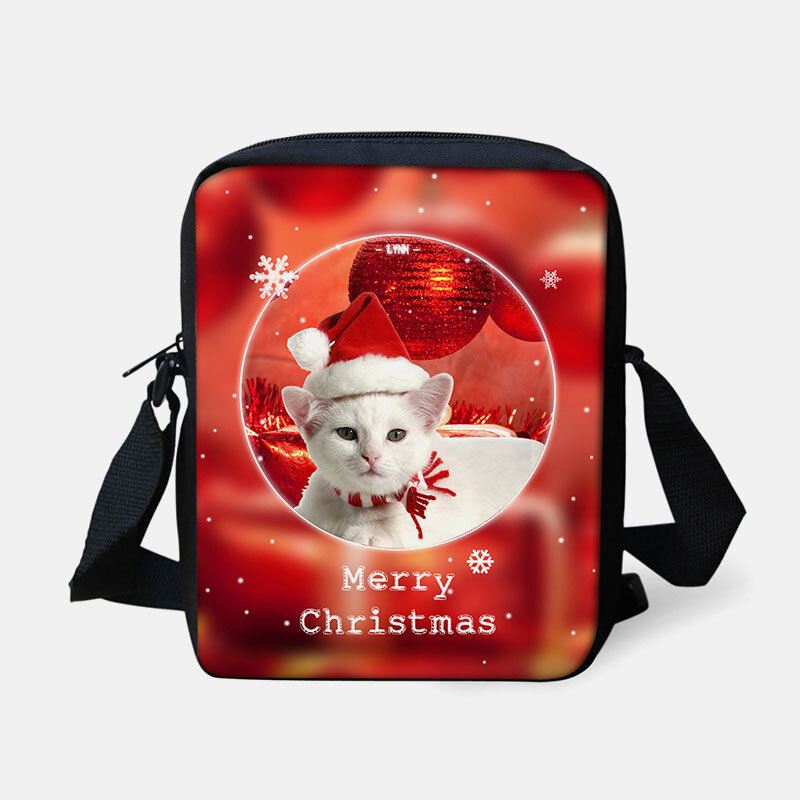 Unisex Lapsi Joulu Söpö Koira Kissa Eläinprintti Pieni Crossbody Laukku Käsilaukku