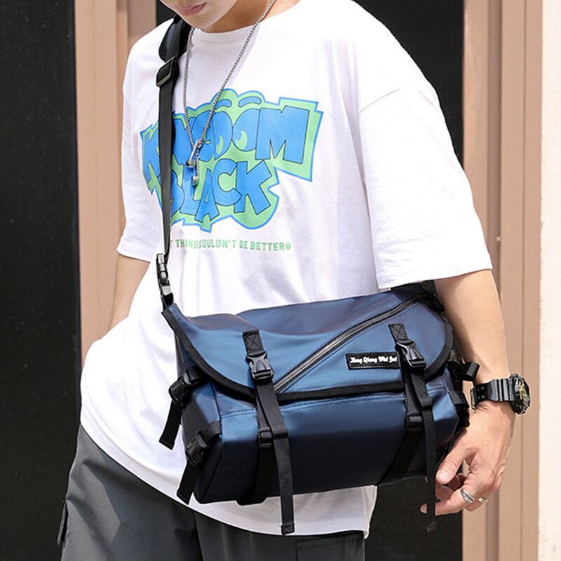 Unisex Suuri Kapasiteetti Takaosa Varkaudenesto Tasku Crossbody Laukut Minimalistinen Solki Nailon Messenger Bag Olkalaukku