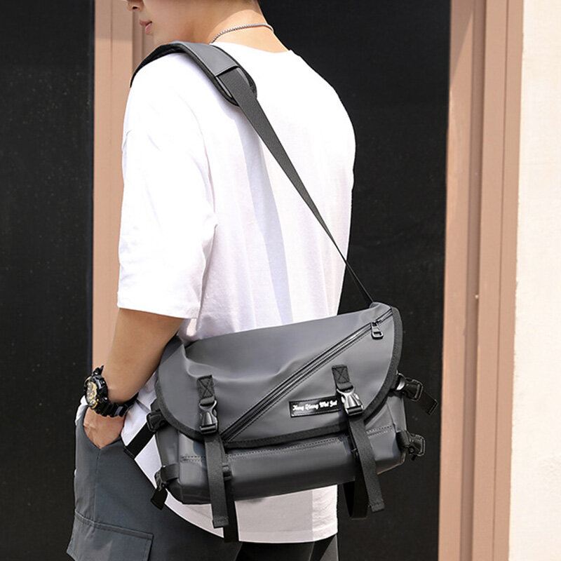 Unisex Suuri Kapasiteetti Takaosa Varkaudenesto Tasku Crossbody Laukut Minimalistinen Solki Nailon Messenger Bag Olkalaukku