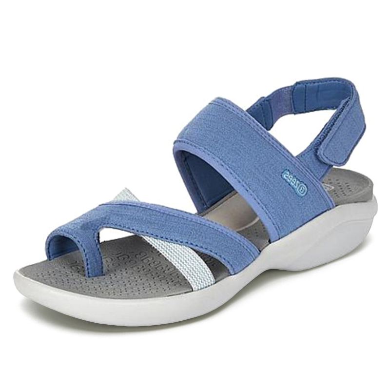 Plus Size Hook Loop Stretch Contrast Brodeerattu Elementti Ulkona Sandaalit Naisille