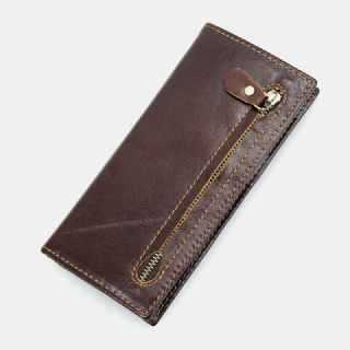 Ekphero Miesten Aito Nahka Pitkä Bifold Rfid Anti-magneettinen Lompakko Monikorttipaikka Korttikotelo