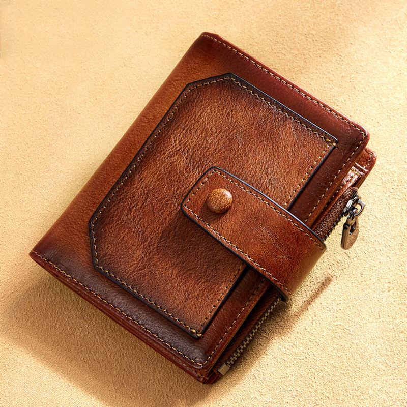 Miesten Aitoa Nahkaa Vintage Rfid Suuri Kapasiteetti Lompakko Useita Korttipaikkoja Design Kukkaro