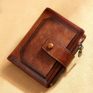 Miesten Aitoa Nahkaa Vintage Rfid Suuri Kapasiteetti Lompakko Useita Korttipaikkoja Design Kukkaro