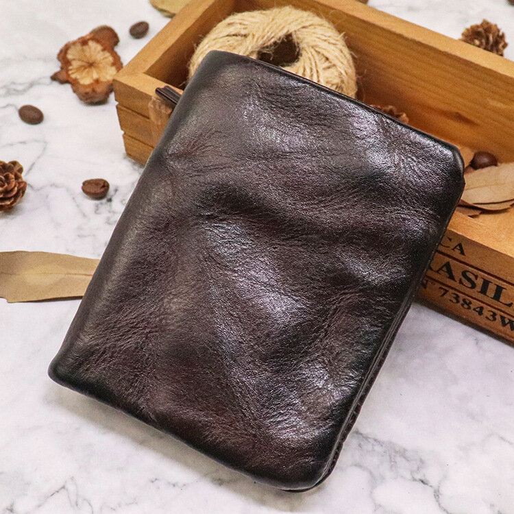 Miesten Monikorttipaikkakorttipidike Taitettava Kasviparkittu Nahka Lompakko Money Clip Kolikkokukkaro