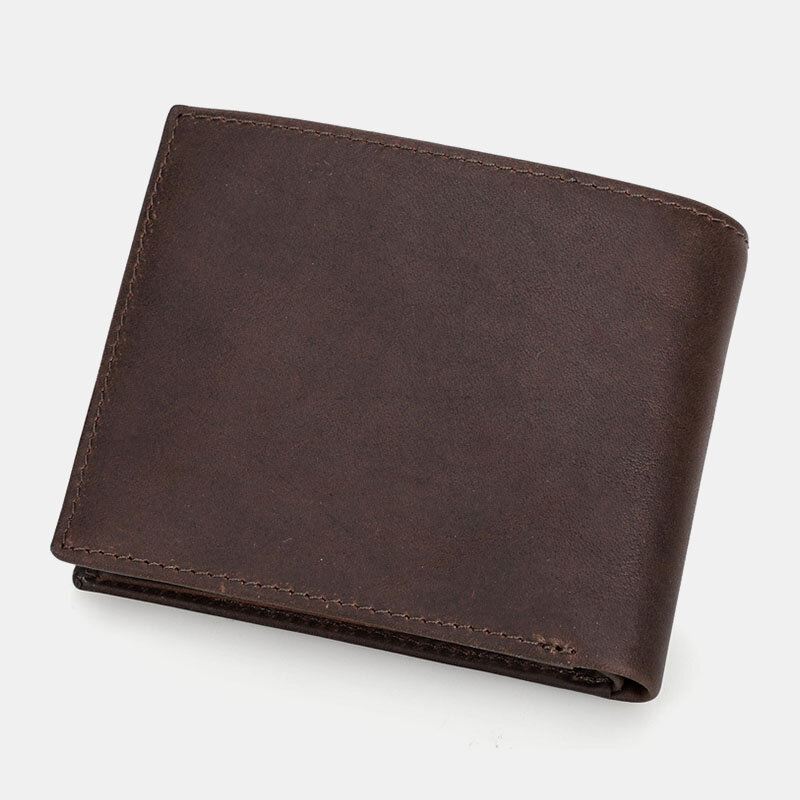 Miesten Retro Rfid Antimagneettinen 8 Korttipaikka Korttikotelo Monitoiminen Lyhyt Bifold Lehmännahkaiset Lompakot Rahaklipsi