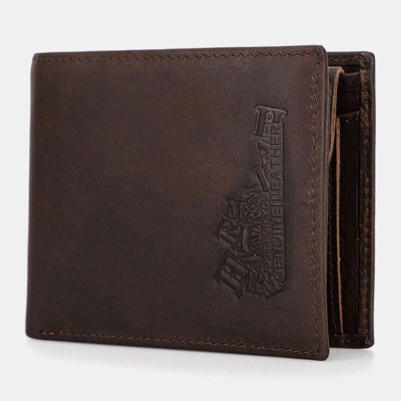 Miesten Retro Rfid Antimagneettinen 8 Korttipaikka Korttikotelo Monitoiminen Lyhyt Bifold Lehmännahkaiset Lompakot Rahaklipsi