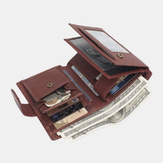 Miesten Vintage Aitoa Nahkaa Oleva Monipaikkainen Rfid Suuri Kapasiteetti Rento Lompakko