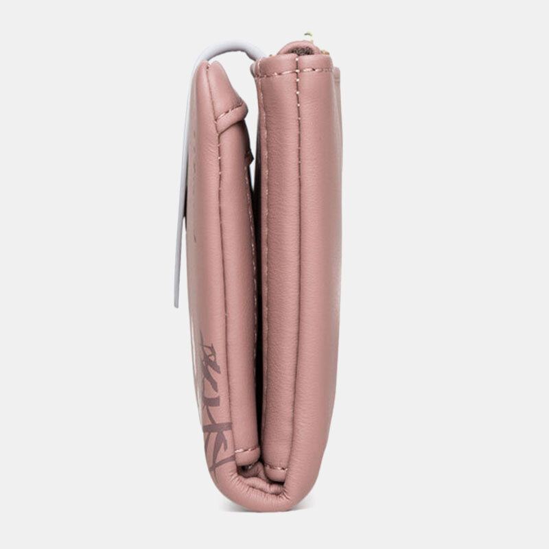 Naisten Pu Nahka Kukkapainatus Rento Mini Easy Carry Money Clip Korttikotelo Lompakko