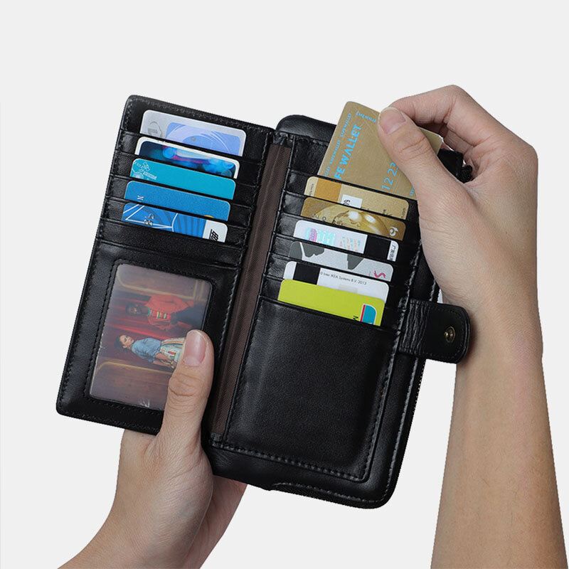 Naisten Rfid Aitoa Nahkaa Oleva Monikorttipaikka Puhelinlaukku Money Clip Lompakko