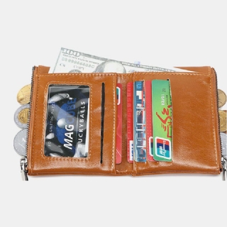 Naisten Rfid Anti Theft 6 Card Slots Oil Wax Bifold Lompakko