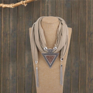 Bohemian Metal Geometric Triangle Hartsi Riipus Kaulakoru Metalliketju Tupsu Monikerroksinen Kaulakoru