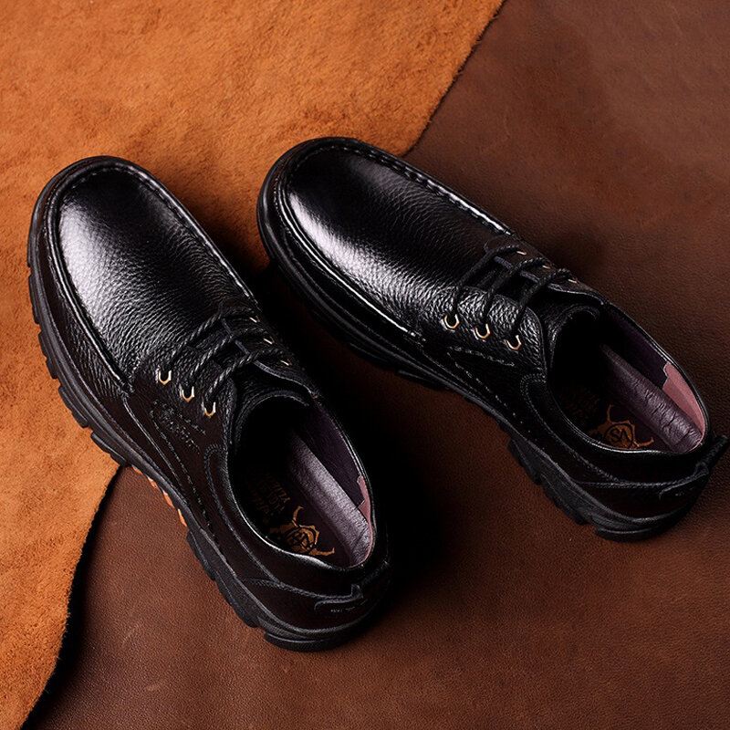 Miesten Aitoa Nahkaa Pehmeä Sisäpohjallinen Liukastumista Estävä Casual Business Oxfords
