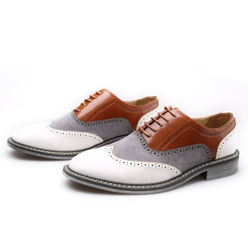 Miesten Brogue Colorblock Oxfords Lace Up Business Casual Juhlakengät