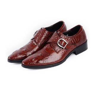 Pehmeä Krokotiilikuvioinen Business Casual Nahkainen Oxfords