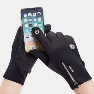 Unisex-kosketusnäyttö Outdoor Winter Plus Velvet Ratsastus Pidä Lämpimänä Waterptoof-käsineet