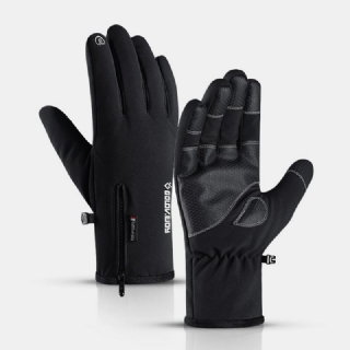 Unisex Outdoor Sports Plus Velvet Paksu Tuulenpitävä Kylmäsuoja Lämmin Vetoketju Kosketusnäyttö Käsineet Talvi Ratsastus Vuorikiipeily Hiihtohanskat