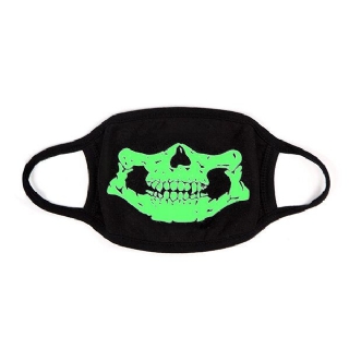 Unsiex Men Noctilucence Luminous Green Sarjakuva Skeleton Pattern Pölyä Estävä Puuvillainen Suunaamio