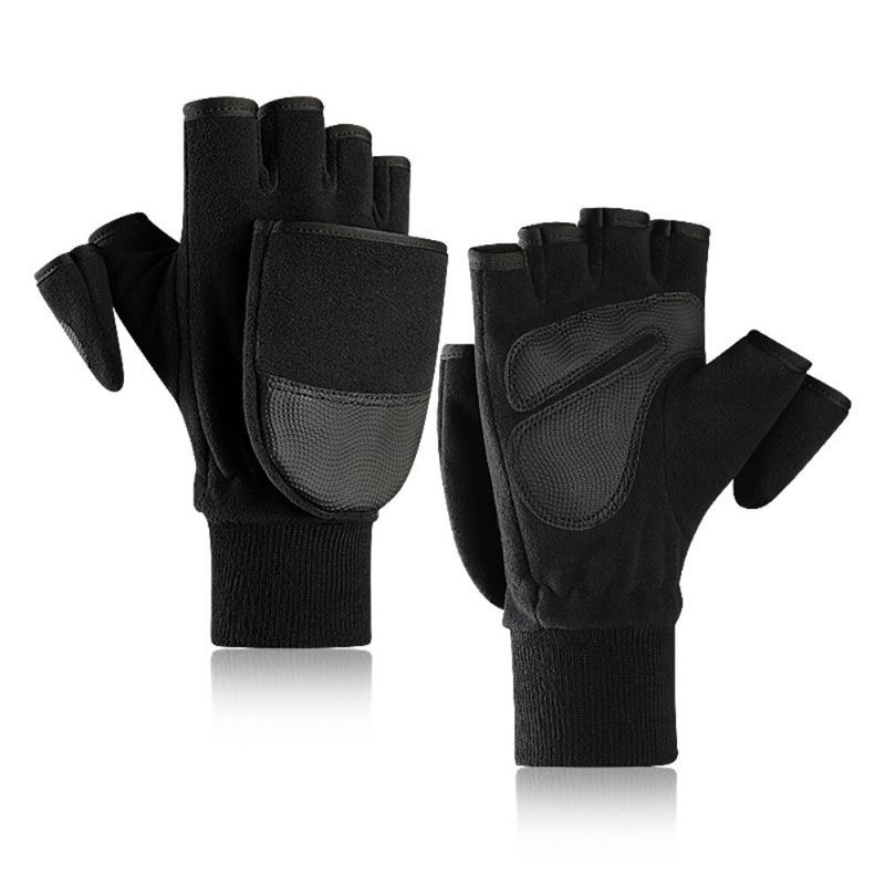 Uusi Kausi Fleece Lämpimät Käsineet Miesten Flip Laukku Viittaa Plus Paksu Outdoor Loupe Finger Kosketusnäyttö