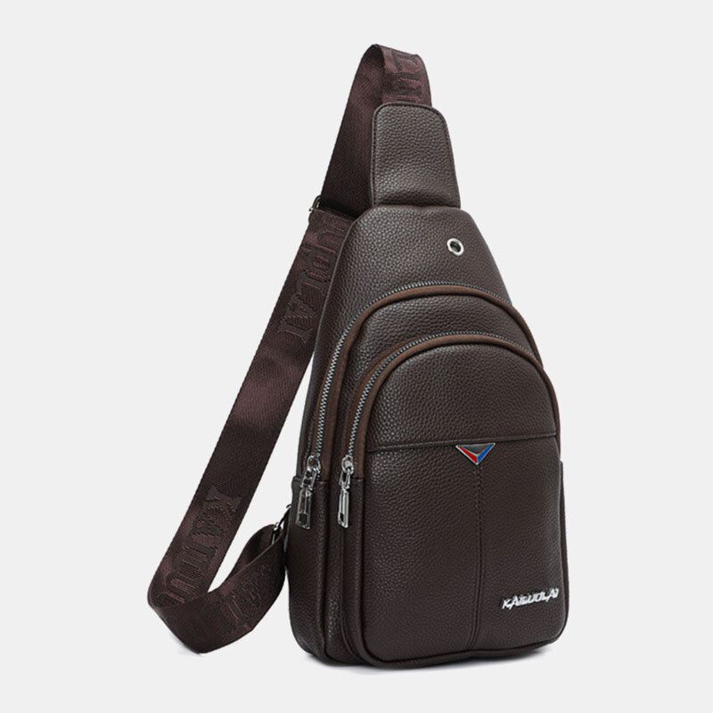 Miesten Keinonahka Rento Ulkomuoti Suuri Tilavuus Crossbody Laukku Rintalaukku
