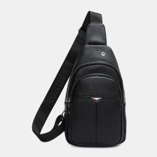 Miesten Keinonahka Rento Ulkomuoti Suuri Tilavuus Crossbody Laukku Rintalaukku
