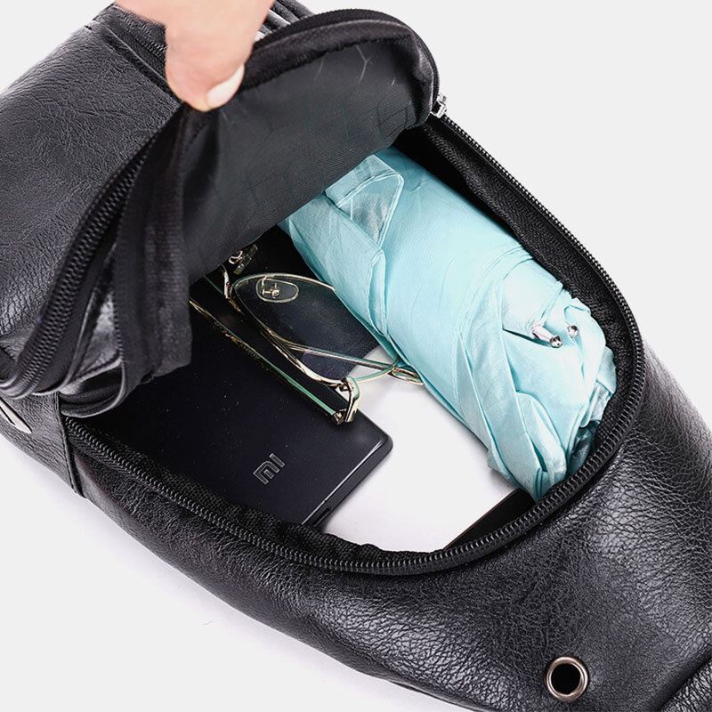 Miesten Kuulokeaukko Business Multi-pocket Crossbody Bag Rintalaukku Sling Bag