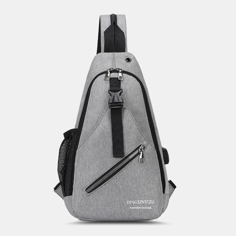 Miesten Monitoimi Vedenpitävä Usb-ladattava Kuulokeaukko Rintalaukut Reppu Olkalaukku Crossbody Laukut