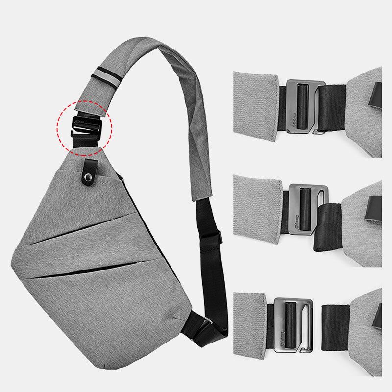 Miesten Ohut Varkaudenesto Rintalaukku Monitoiminen Monitaskuinen Vedenpitävä Crossbody Bag-laukku
