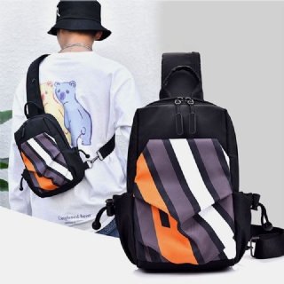 Miesten Oxford Kangas Rento Muoti Vedenpitävä Ulkosäilytys Rintalaukku Crossbody Laukku