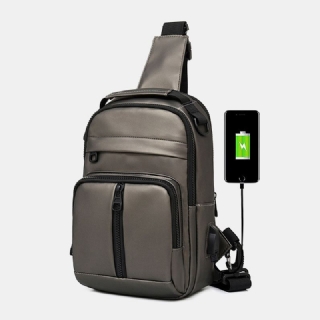 Miesten Polyesteri Multi-carry Keskikokoinen Kapasiteetti Usb-latauksella Rintalaukku Olkalaukku