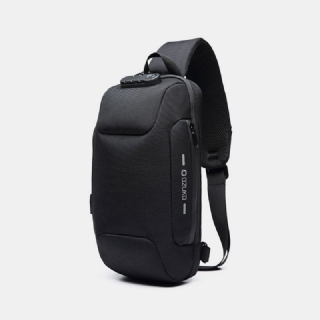 Miesten Varkaudenesto Usb-lataus Monikerroksinen Vedenpitävä Crossbody Bag Rintalaukku Kantolaukku