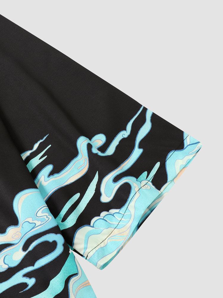 Miesten Aaltokirjekuvio Kimono Vapaat Kaksiosaiset Asut