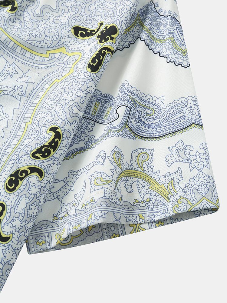 Miesten Barokkityylinen Printti Revere Kaulus Lyhyt Kaksiosaiset Asut